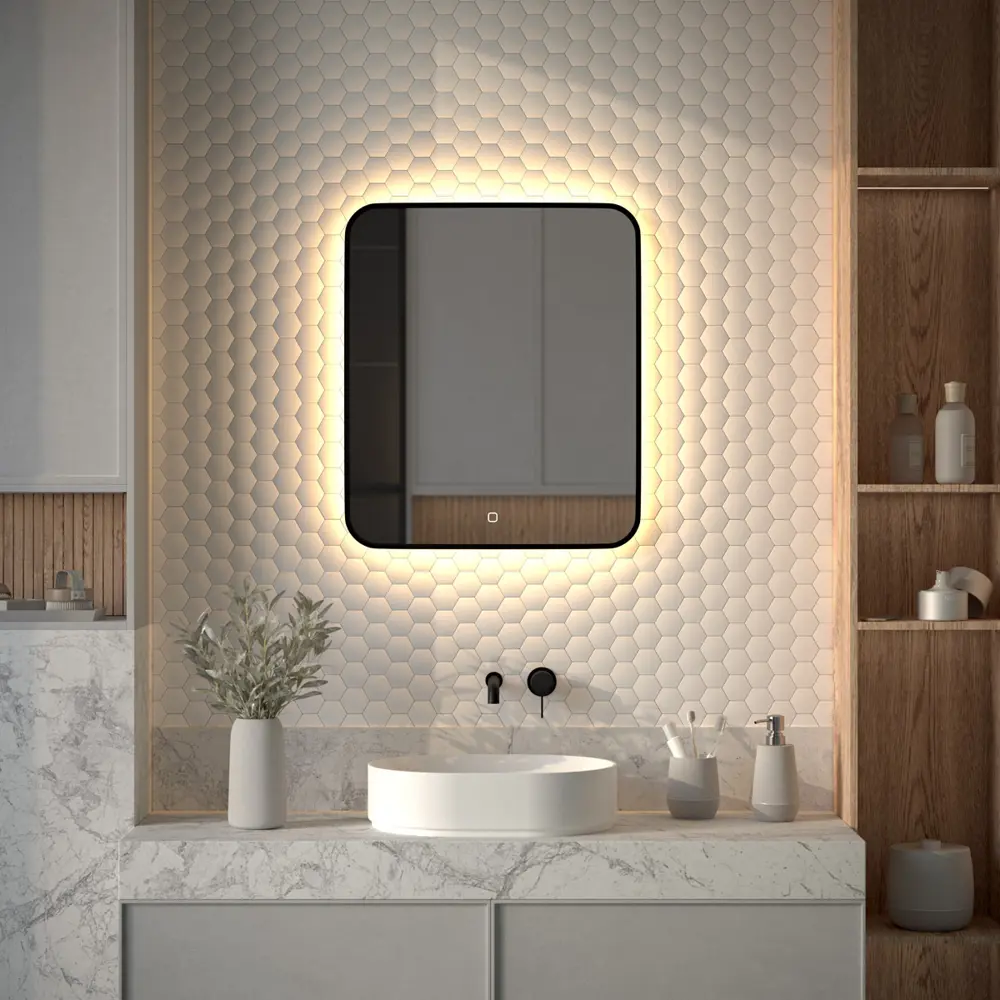 Фото Зеркало для ванной Defesto Aura DF 2976S с подсветкой 60x70см Фото Зеркало для ванной Defesto Aura DF 2976S с подсветкой 60x70см