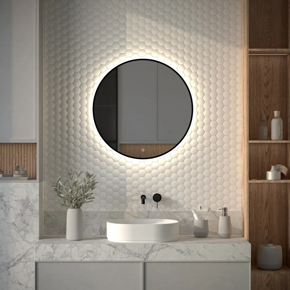 Фото Зеркало для ванной Defesto Aura DF 2984S с подсветкой 70x70см Фото Зеркало для ванной Defesto Aura DF 2984S с подсветкой 70x70см
