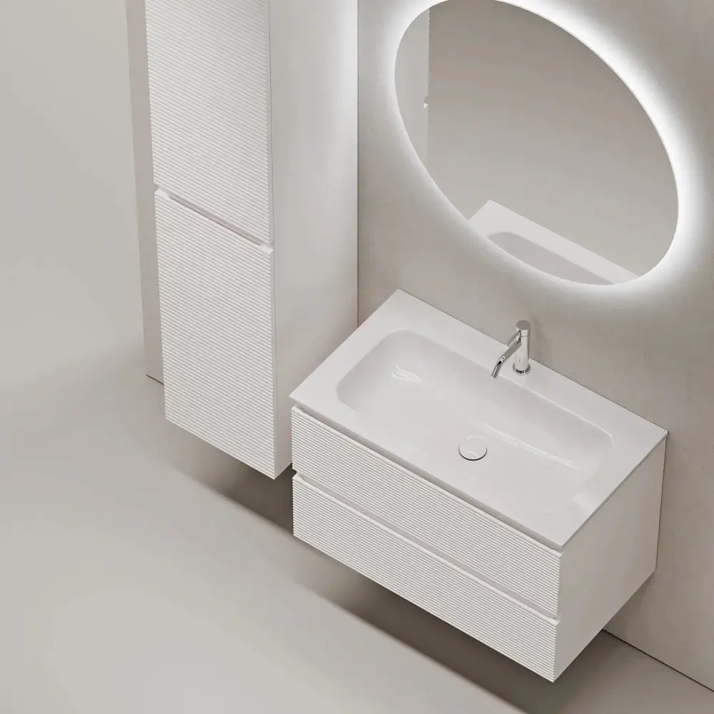 Фото 5 Тумба под раковину подвесная Sancos Fl80w 79см цвет белый Фото 5 Тумба под раковину подвесная Sancos Fl80w 79см цвет белый