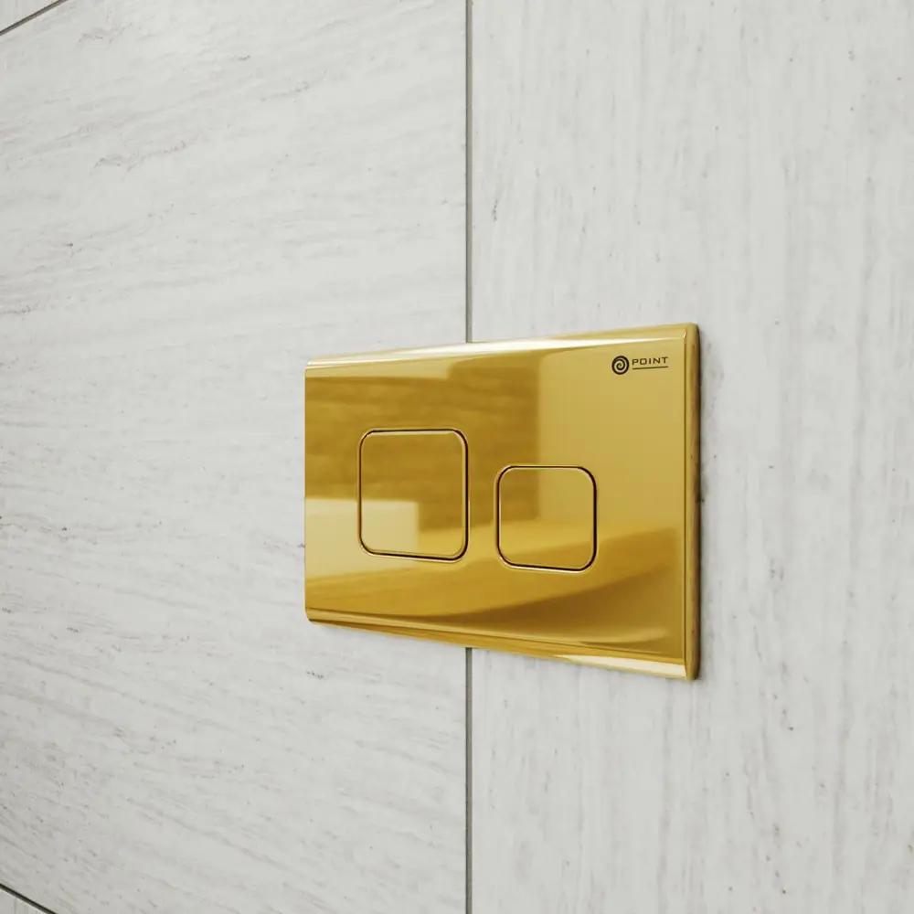 Фото 9 Комплект инсталляция и унитаз POINT Вега PN41711GM PN48491G цвет кнопки Золотистый цвет чаши Серый