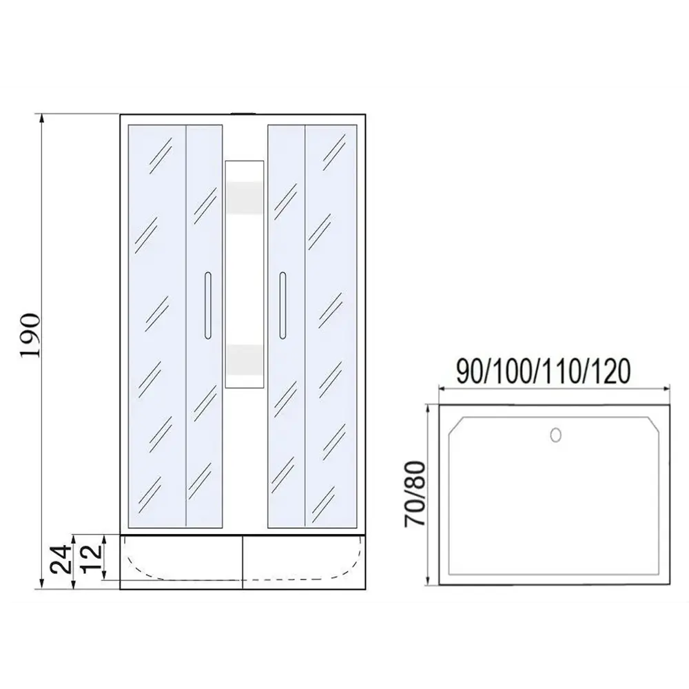 Фото 6 Душевая кабина Мономах MonBKQ120/80/24 средний поддон 80x120см Фото 6 Душевая кабина Мономах MonBKQ120/80/24 средний поддон 80x120см