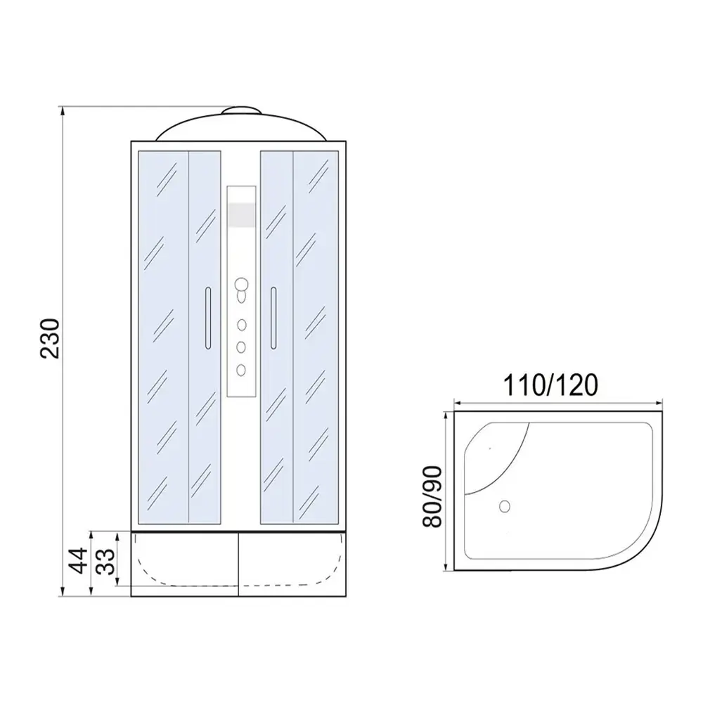 Фото 6 Душевая кабина River No Silicone XL DNXL120/80/44/МТ/R 120x80 гидромассаж радио высокий поддон стекло матовое правая Фото 6 Душевая кабина River No Silicone XL DNXL120/80/44/МТ/R 120x80 гидромассаж радио высокий поддон стекло матовое правая