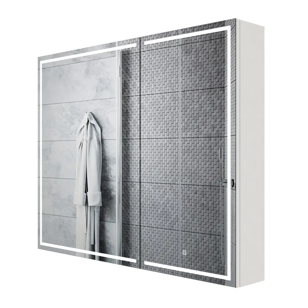 Фото Шкаф для ванной комнаты Итана 4657826229717 с подсветкой 79x100см