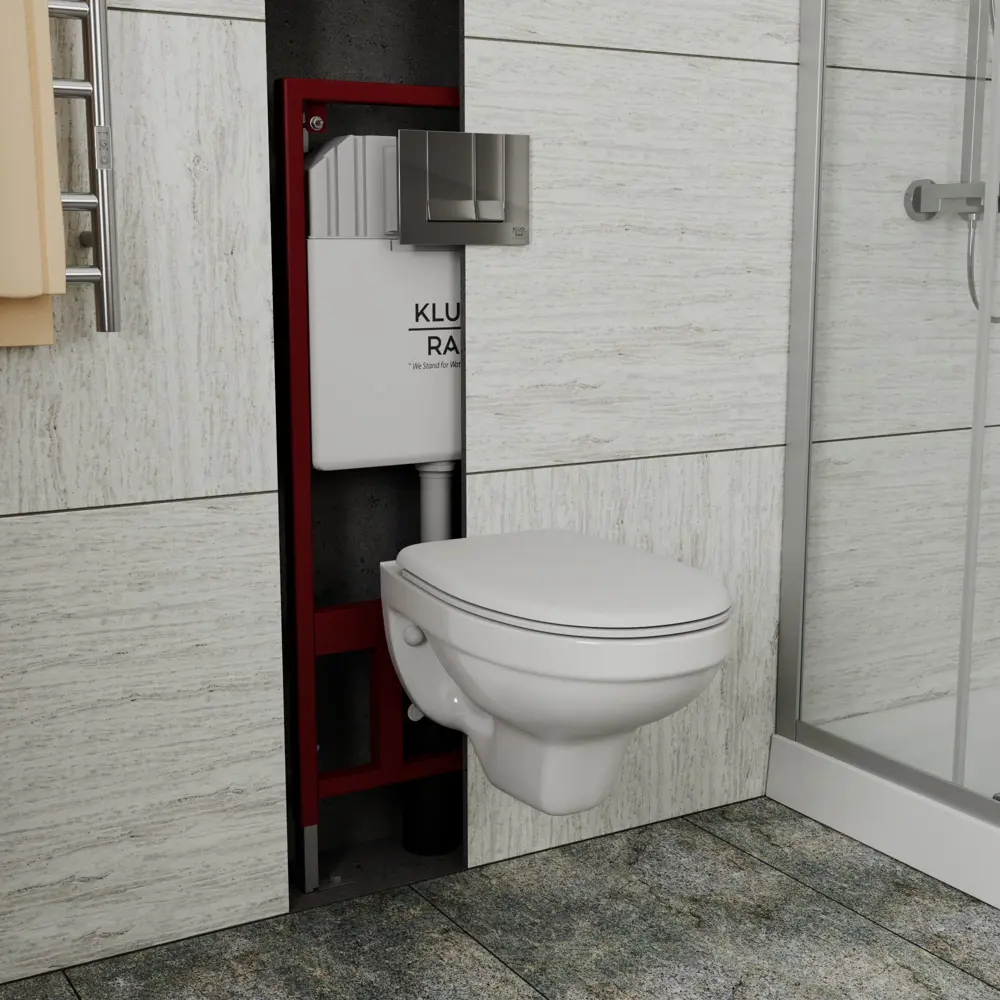 Фото 2 Комплект KLUDI 6 в 1: инсталляция KLUDI Rak80000-30745-RAK80010 с клавишей смыва, хром глянцевый, унитаз Rio Luxe 52x35, сиденье микролифт Фото 2 Комплект KLUDI 6 в 1: инсталляция KLUDI Rak80000-30745-RAK80010 с клавишей смыва, хром глянцевый, унитаз Rio Luxe 52x35, сиденье микролифт