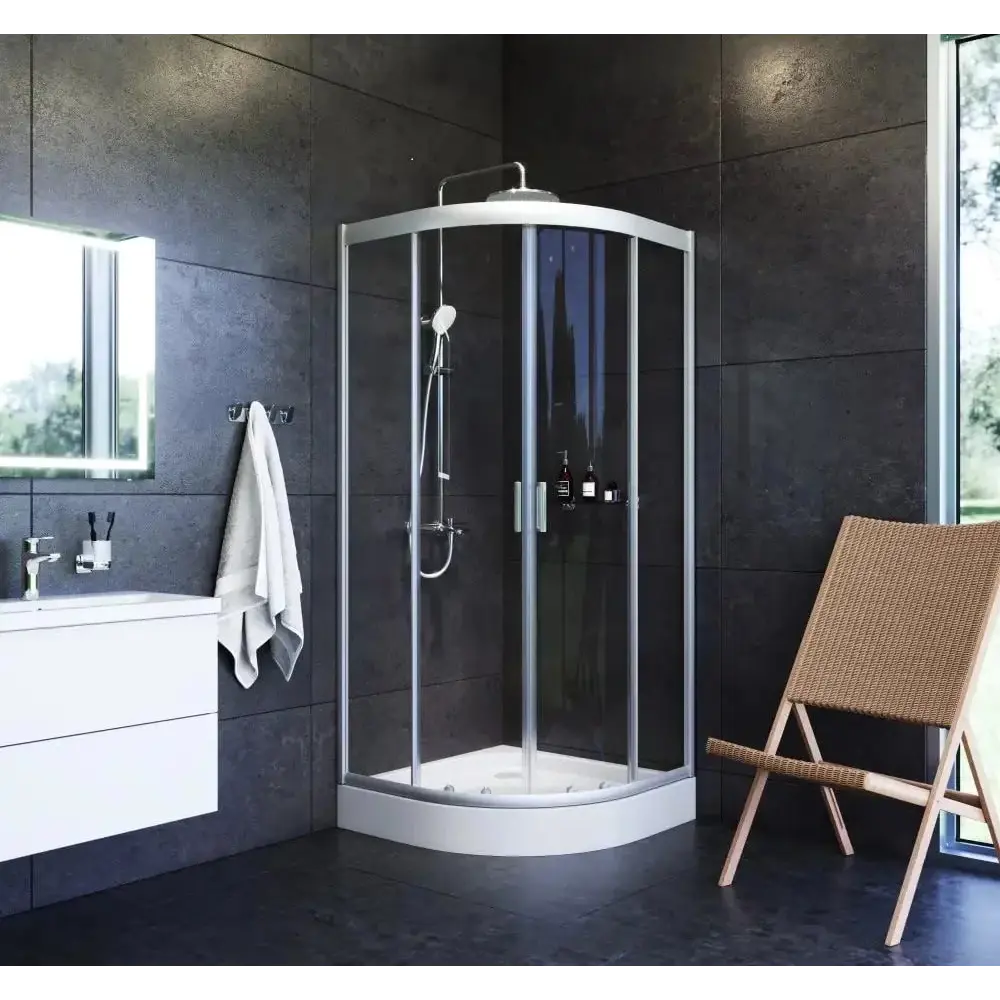 Фото 12 Душевой уголок Am.pm Gem W90UG-401-080MT 1/4 круга 79.5x79.5см серый профиль эффект стекла без покрытия Фото 12 Душевой уголок Am.pm Gem W90UG-401-080MT 1/4 круга 79.5x79.5см серый профиль эффект стекла без покрытия