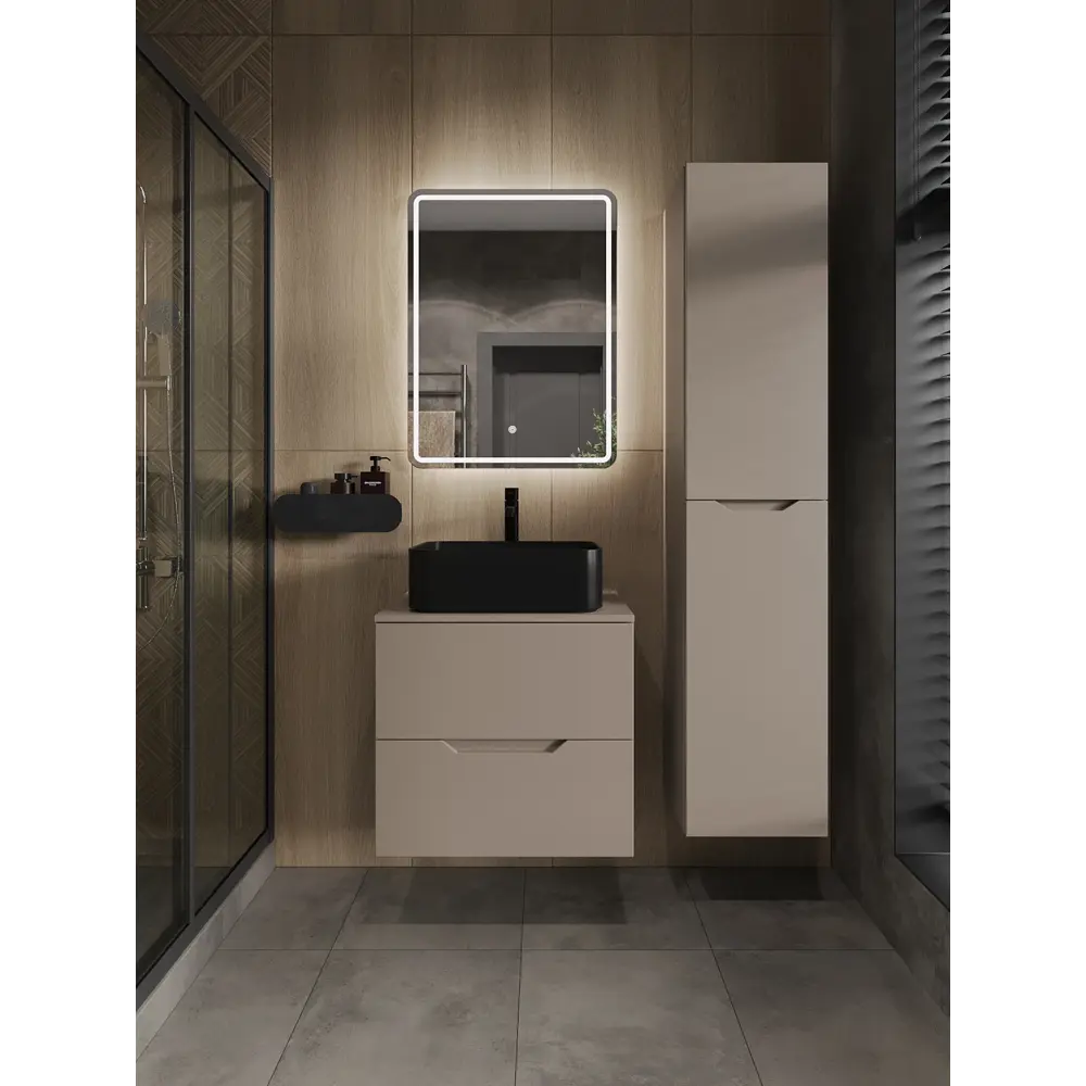 Фото 3 Тумба с раковиной Topline FLIPTUS60L-2460B подвесная 60 см цвет латте/черный Фото 3 Тумба с раковиной Topline FLIPTUS60L-2460B подвесная 60 см цвет латте/черный