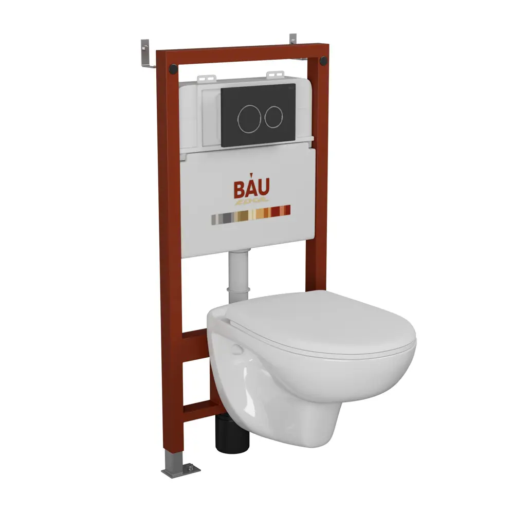 Фото 2 Комплект BAUEDGE 6 в 1 Q111300-BN0111-Q00005: инсталляция PRO, унитаз безободковый Novo, сиденье микролифт, кнопка смыва Dream, черная матовая Фото 2 Комплект BAUEDGE 6 в 1 Q111300-BN0111-Q00005: инсталляция PRO, унитаз безободковый Novo, сиденье микролифт, кнопка смыва Dream, черная матовая