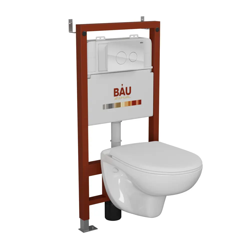 Фото 2 Комплект BAUEDGE 6 в 1 Q111300-BN0111-Q00010: инсталляция PRO, унитаз безободковый Novo, сиденье микролифт, кнопка из стекла Dream, белая Фото 2 Комплект BAUEDGE 6 в 1 Q111300-BN0111-Q00010: инсталляция PRO, унитаз безободковый Novo, сиденье микролифт, кнопка из стекла Dream, белая