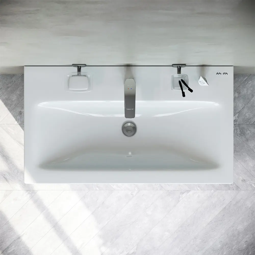 Фото 5 Тумба AM.PM GEM M90-FHX07521-WC0752WG подвесная, 75 см, 1 ящик push-to-open, белый глянец, с раковиной Фото 5 Тумба AM.PM GEM M90-FHX07521-WC0752WG подвесная, 75 см, 1 ящик push-to-open, белый глянец, с раковиной