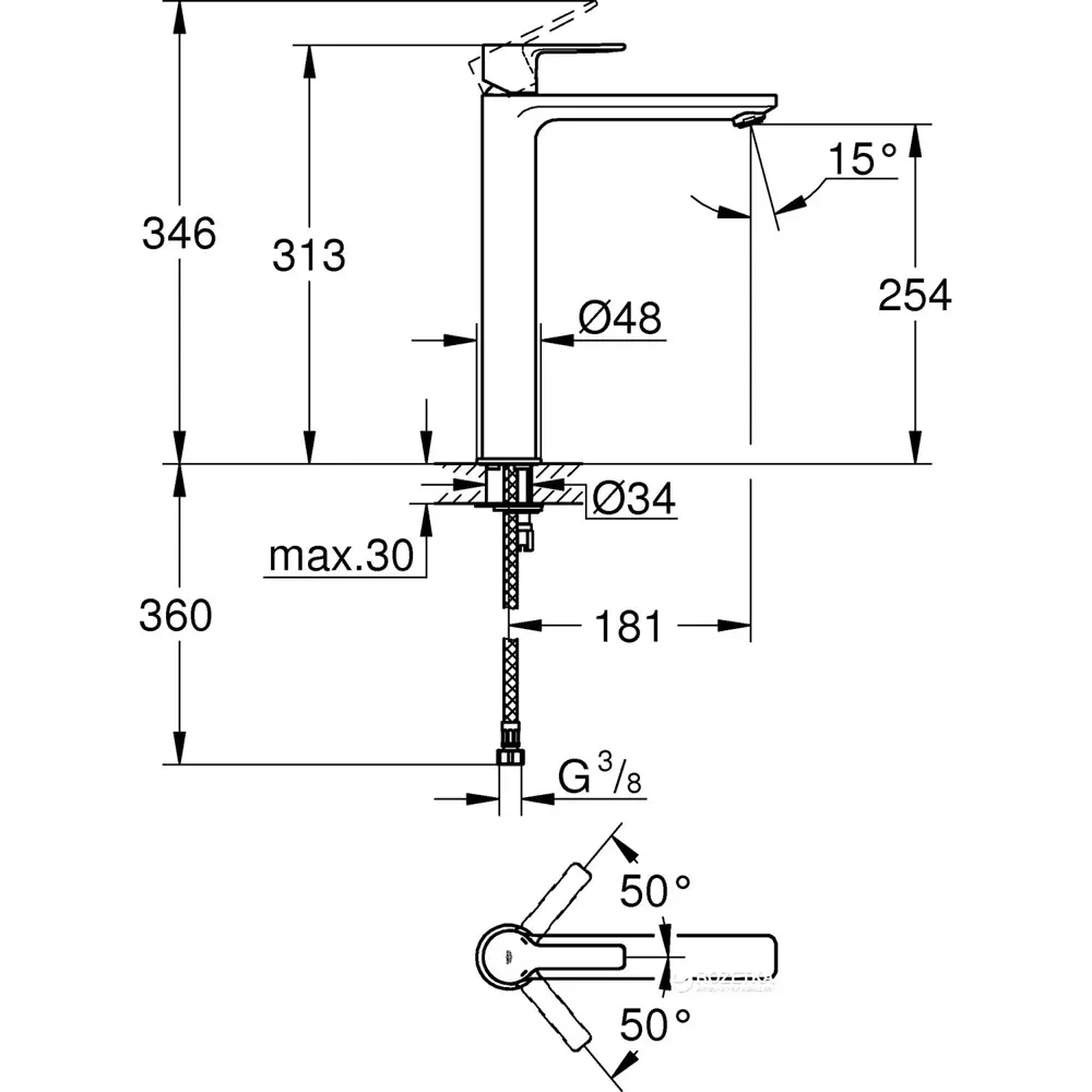 Фото 3 Смеситель для раковины Grohe Lineare 23405001Gr Фото 3 Смеситель для раковины Grohe Lineare 23405001Gr