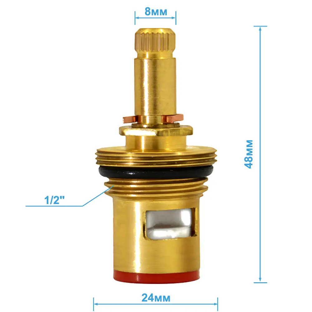Фото 2 Кран-букса Juguni металлокерамическая 1/2" 8x24 поворот 90 градусов