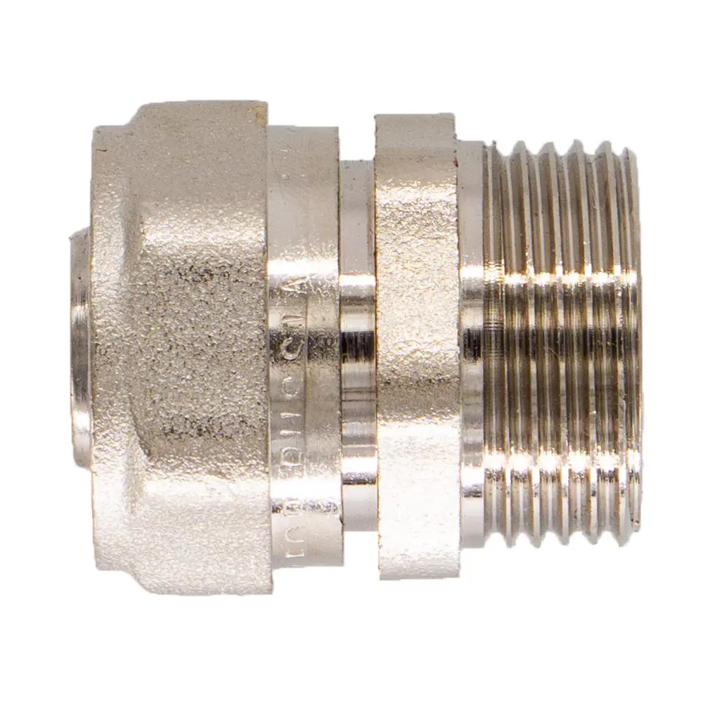 Фото Муфта комбинированная СТМ 1/2"x20 мм НР латунь Фото Муфта комбинированная СТМ 1/2"x20 мм НР латунь