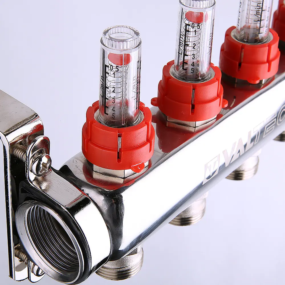 Фото 3 Коллекторный блок Valtec 1" на 5 выходов с расходомерами Фото 3 Коллекторный блок Valtec 1" на 5 выходов с расходомерами