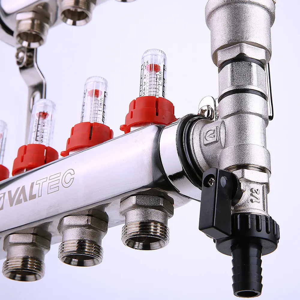 Фото 5 Коллекторный блок Valtec 1" на 5 выходов с расходомерами Фото 5 Коллекторный блок Valtec 1" на 5 выходов с расходомерами