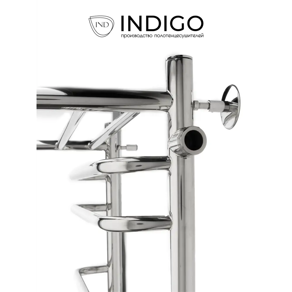 Фото 2 Полотенцесушитель водяной с полкой Indigo Brace П 50x80 см 1" нержавеющая сталь