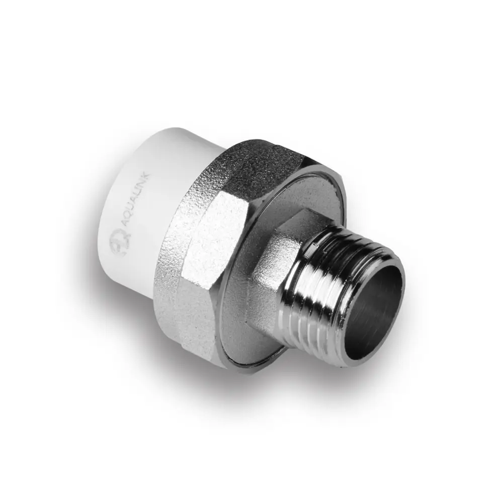 Фото Муфта комбинированная Aqualink 3/4"x20 мм ВП-НР полипропилен 03663 Фото Муфта комбинированная Aqualink 3/4"x20 мм ВП-НР полипропилен 03663