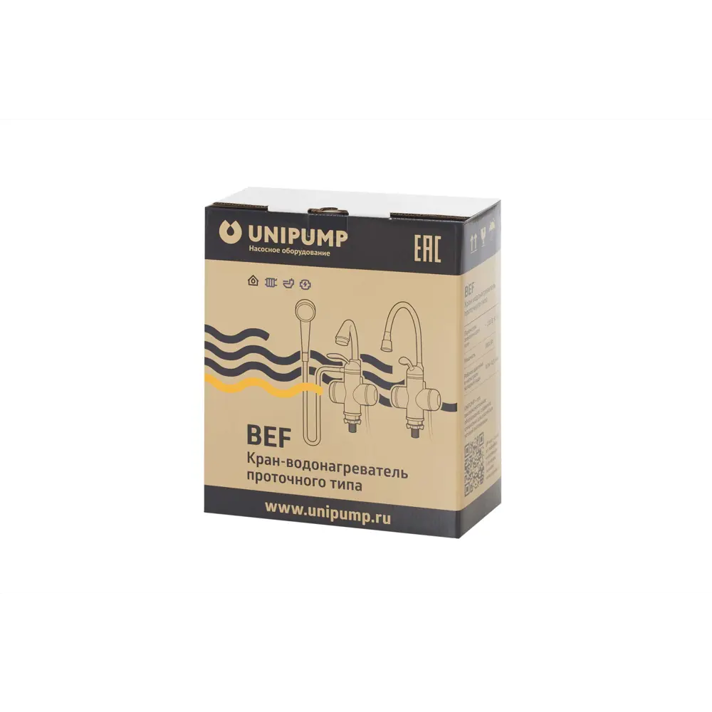 Фото 2 Проточный водонагреватель электрический Unipump BEF-016-03 54157 3 кВт серый с краном Фото 2 Проточный водонагреватель электрический Unipump BEF-016-03 54157 3 кВт серый с краном