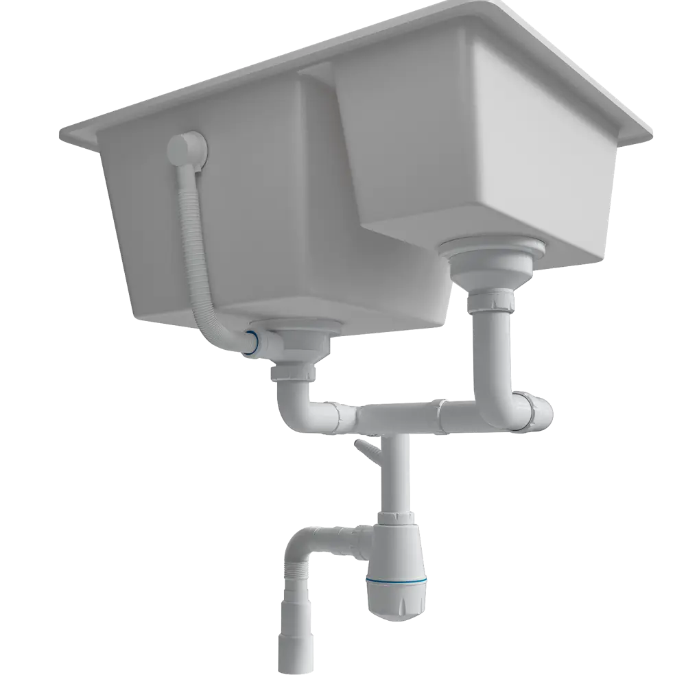 Фото 7 Сифон для мойки Bath master D90 мм решетка белый Фото 7 Сифон для мойки Bath master D90 мм решетка белый