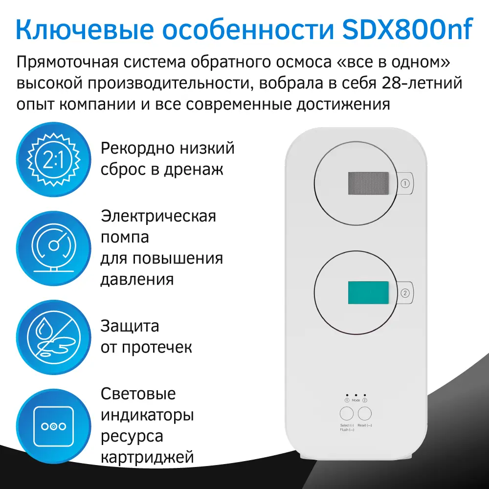 Фото 5 Система обратного осмоса Prio Avantgarde SDX800nf быстросъёмный 4 ступени с минерализатором Фото 5 Система обратного осмоса Prio Avantgarde SDX800nf быстросъёмный 4 ступени с минерализатором