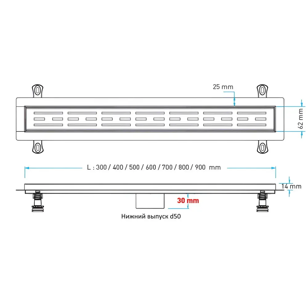Фото 4 Трап для душа Vimarr 516LMG145001050 сухой затвор 11.2x55 см нержавеющая сталь Фото 4 Трап для душа Vimarr 516LMG145001050 сухой затвор 11.2x55 см нержавеющая сталь