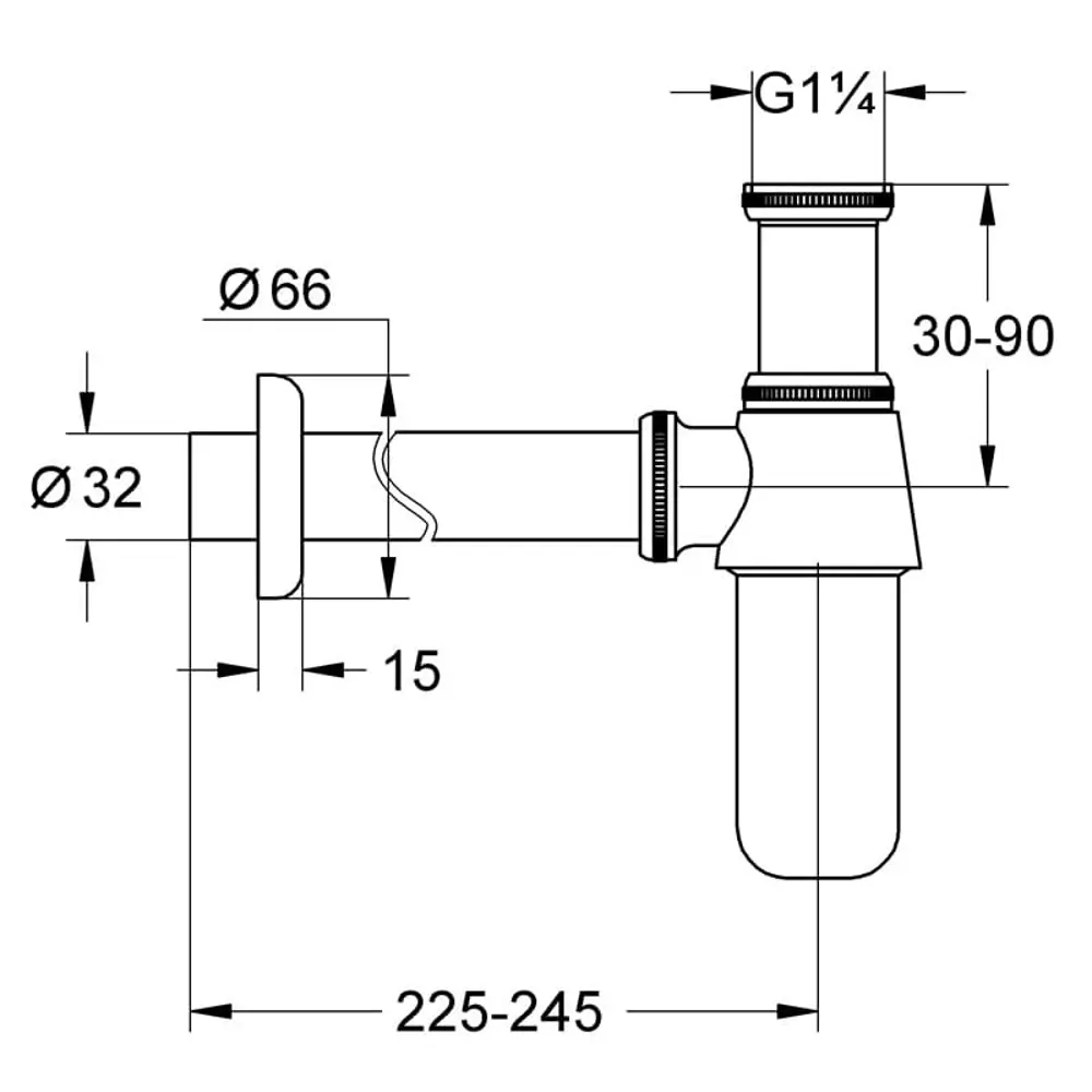 Фото 3 Сифон для раковины Grohe 28920000Gr D32 мм Фото 3 Сифон для раковины Grohe 28920000Gr D32 мм