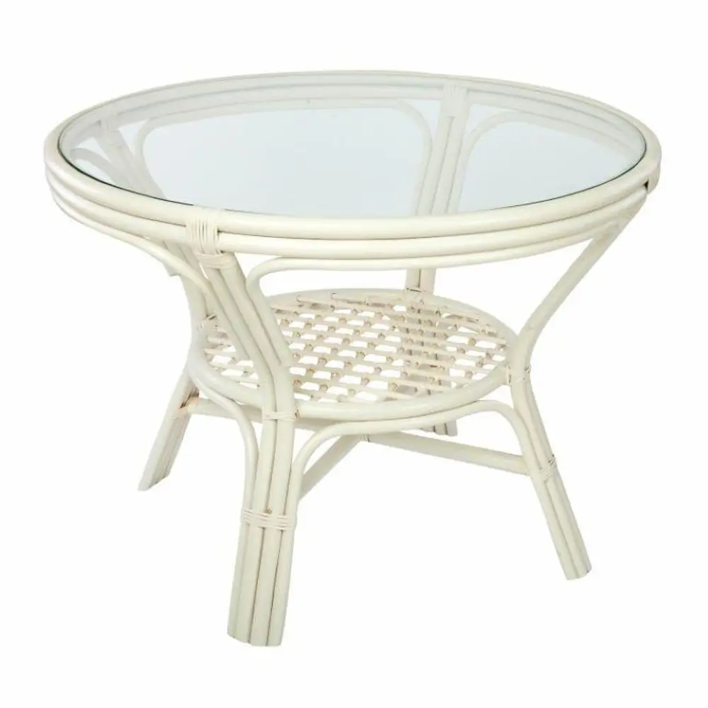 Фото Стол садовый Экодизайн Classic Rattan 104 см х 104 см х 76 см натуральный ротанг белый Фото Стол садовый Экодизайн Classic Rattan 104 см х 104 см х 76 см натуральный ротанг белый