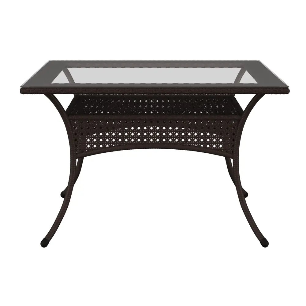 Фото Стол садовый Aiko Deco 120 см х 90 см х 75 см сталь с покрытием коричневый