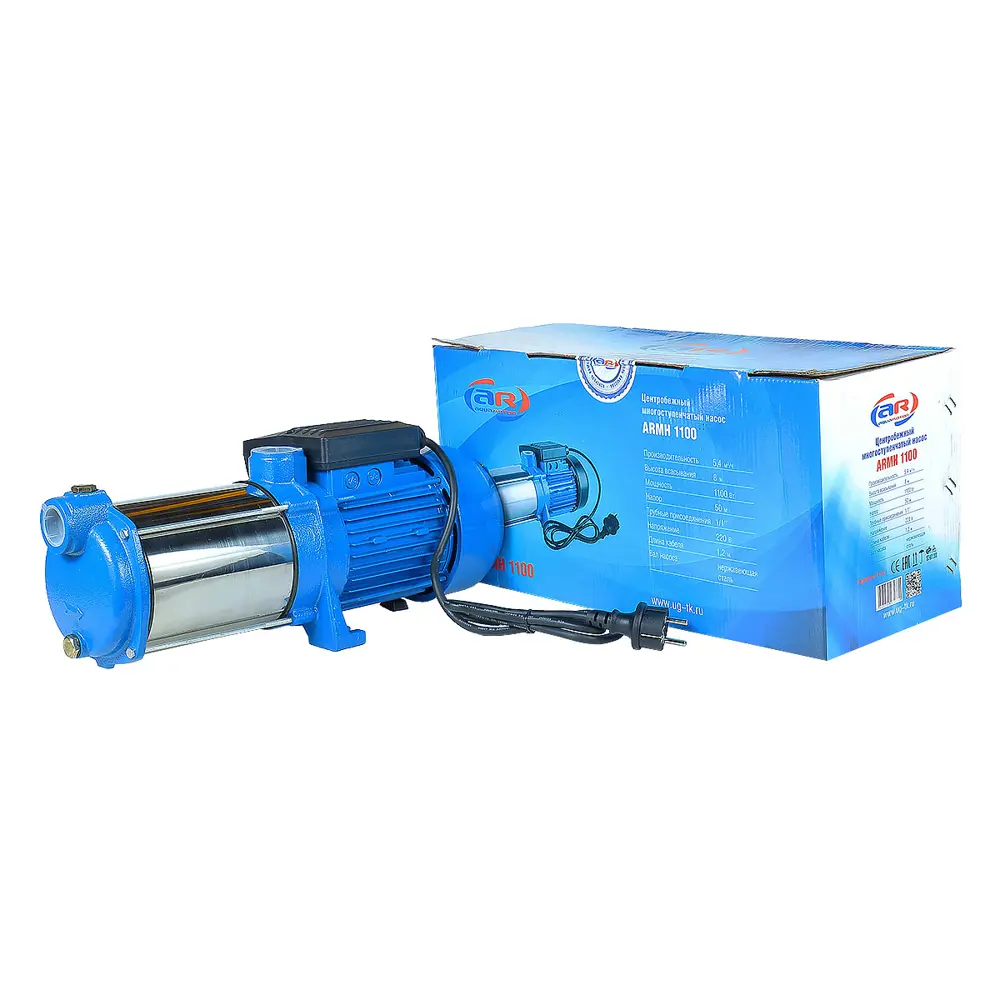 Фото 3 Насос садовый поверхностный Aquamotor ARMH 1100 расход 5400 л/ч