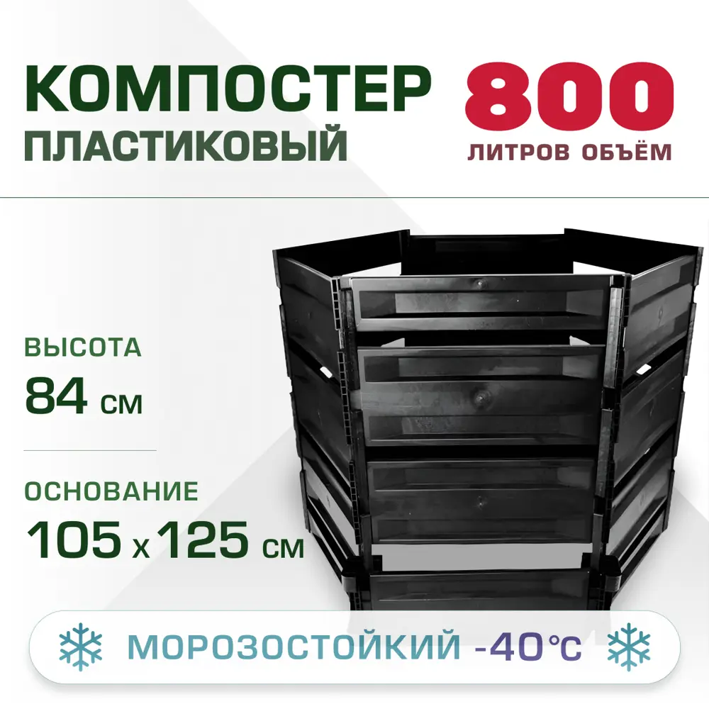 Фото 2 Компостер садовый Мастер Сад ХД20110061 пластиковый с сетчатым дном 800 л Фото 2 Компостер садовый Мастер Сад ХД20110061 пластиковый с сетчатым дном 800 л