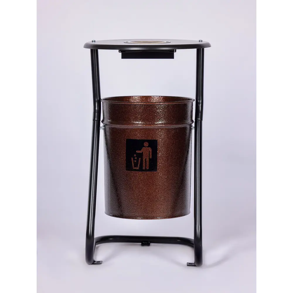 Фото Урна уличная Профметстиль 651 металлическая коричневая 21 л Фото Урна уличная Профметстиль 651 металлическая коричневая 21 л