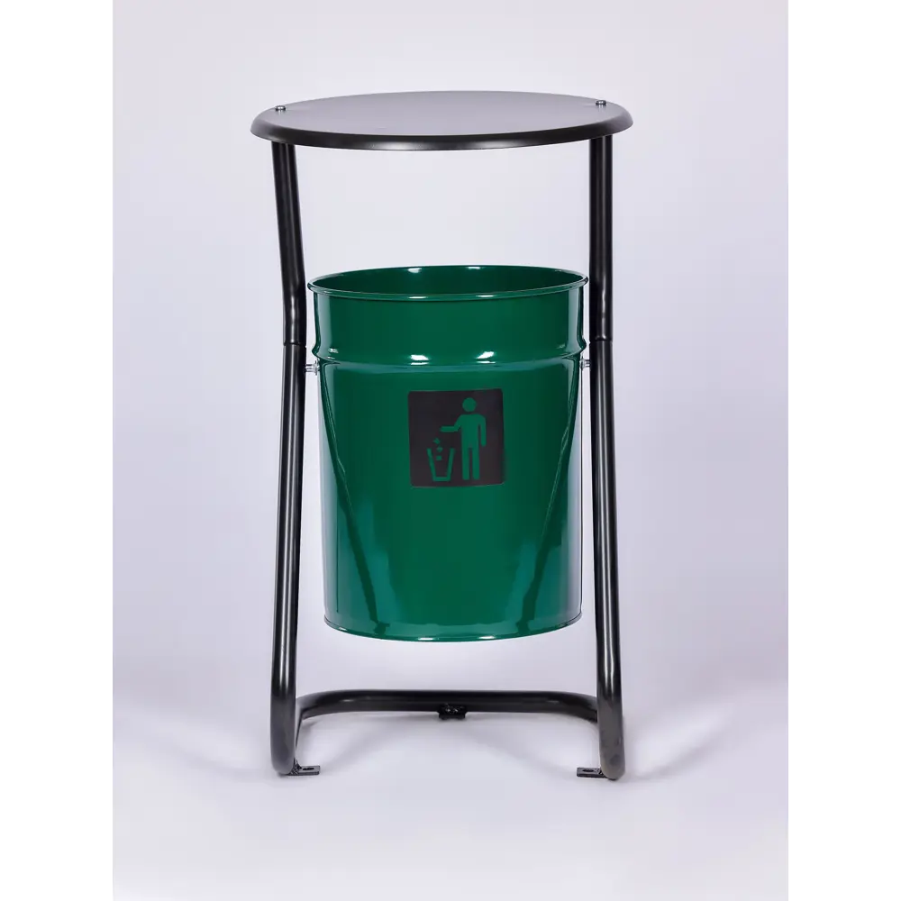 Фото Урна уличная Профметстиль 639 металлическая зеленая 21 л Фото Урна уличная Профметстиль 639 металлическая зеленая 21 л