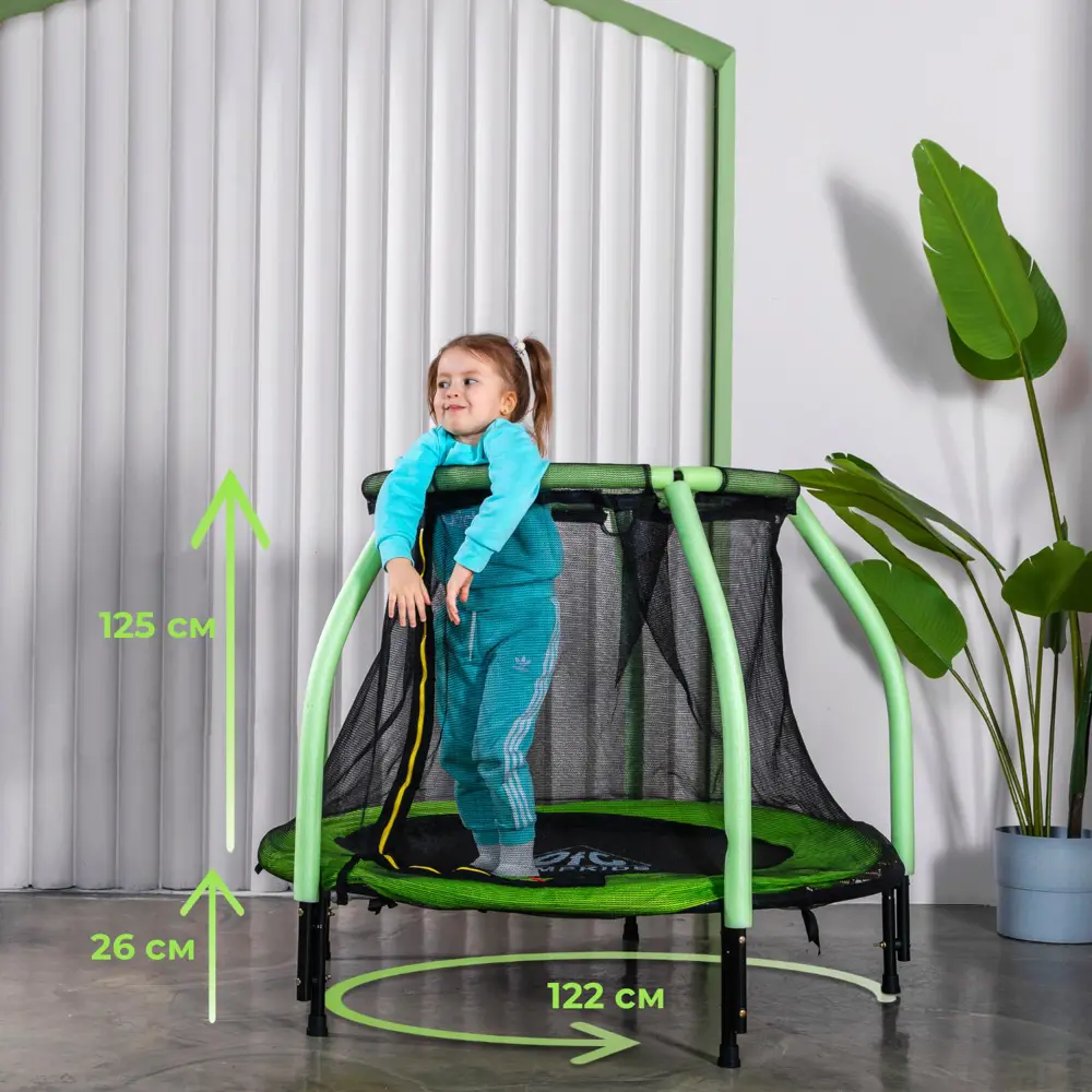 Фото 2 Детский батут Dfc Jump Kids 48 зеленый Фото 2 Детский батут Dfc Jump Kids 48 зеленый