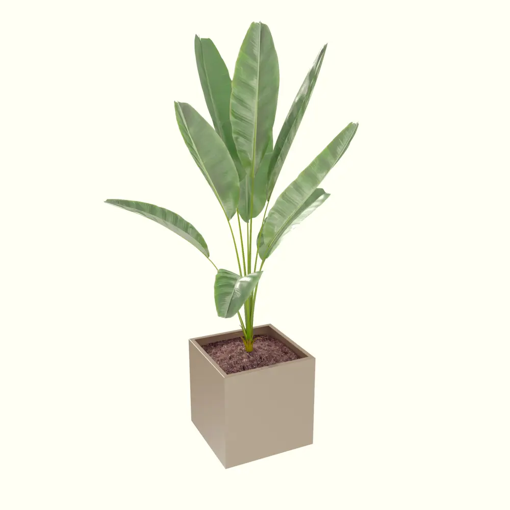 Фото Кашпо 1020107 Tempache 30 см 27 л сталь бежевый