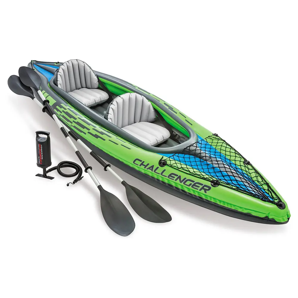 Фото 3 Лодка Intex Challenger К2 2-местная 351x76x38 см алюминиевые вёсла 213 см ручной насос 2 сиденья до 160 кг