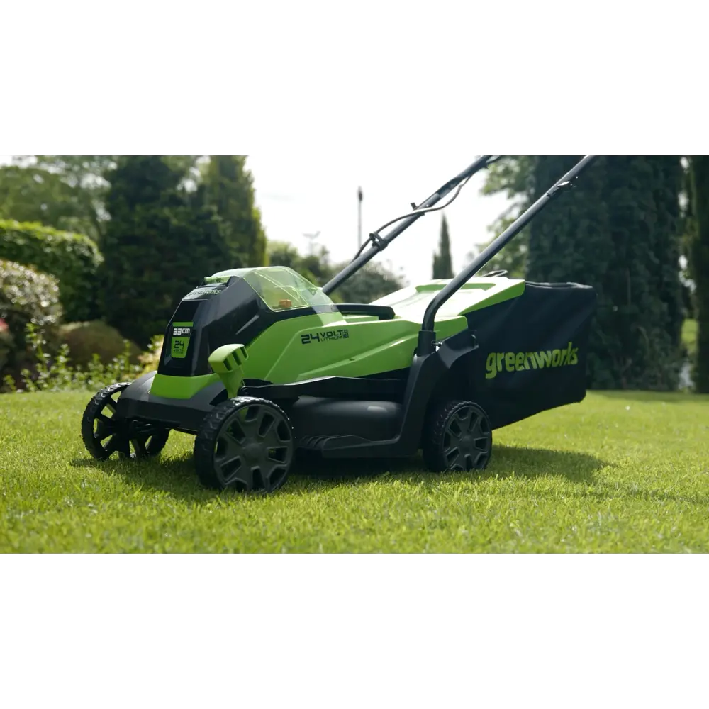 Фото 3 Газонокосилка аккумуляторная Greenworks 2516107 24 В 33 см АКБ и ЗУ не в комплекте и рабочие перчатки Фото 3 Газонокосилка аккумуляторная Greenworks 2516107 24 В 33 см АКБ и ЗУ не в комплекте и рабочие перчатки