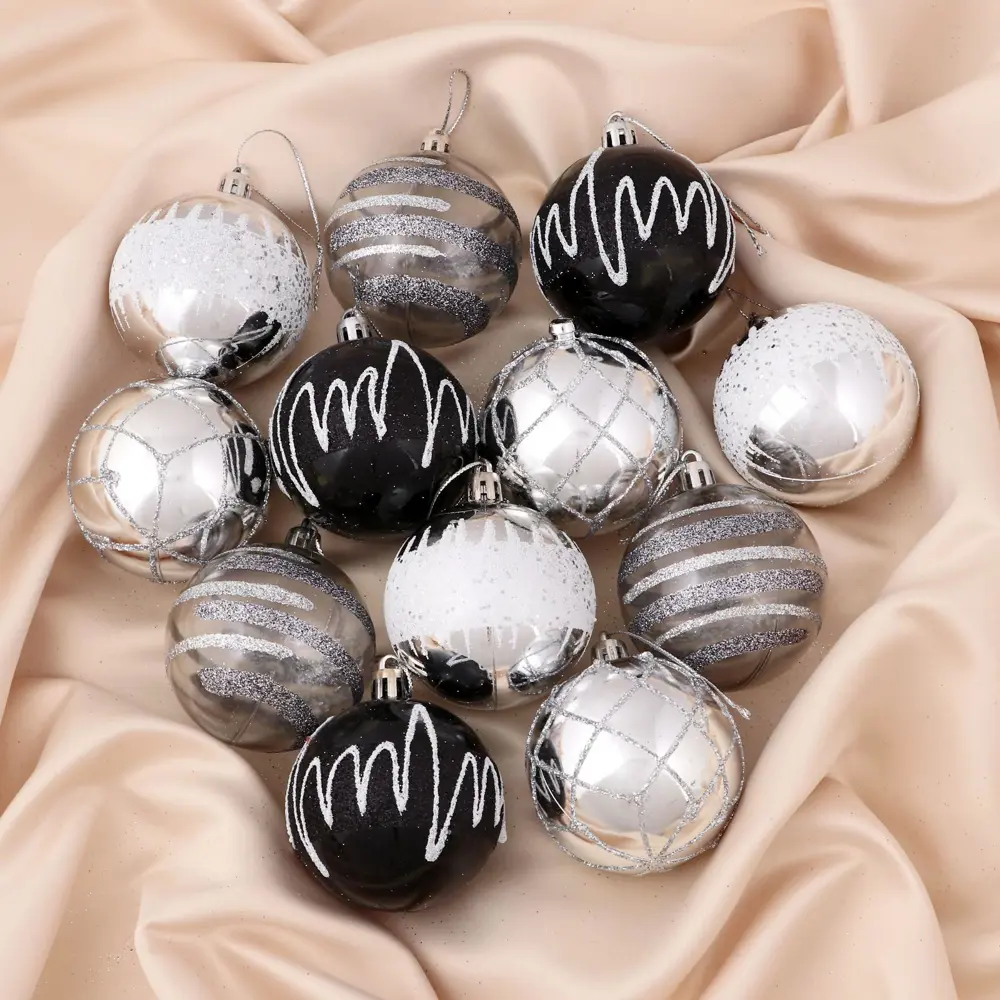 Фото 2 Набор елочных шаров Зимнее волшебство 4962736 ФБО Мерида 6 см пластик разноцветный 12 шт