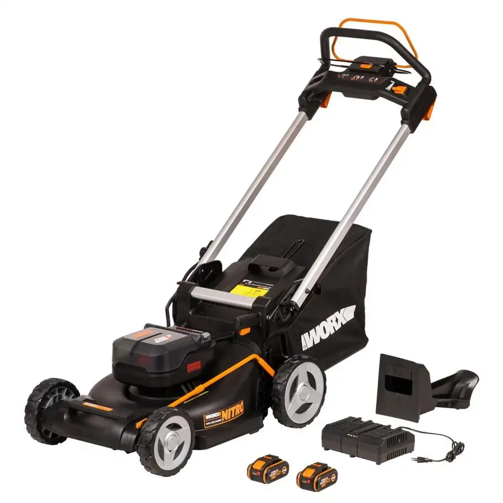 Фото 3 Газонокосилка аккумуляторная бесщёточная самоходная Worx Wg749e 40 В 46 см 2x4 Ач АКБ и ЗУ в комплекте Фото 3 Газонокосилка аккумуляторная бесщёточная самоходная Worx Wg749e 40 В 46 см 2x4 Ач АКБ и ЗУ в комплекте