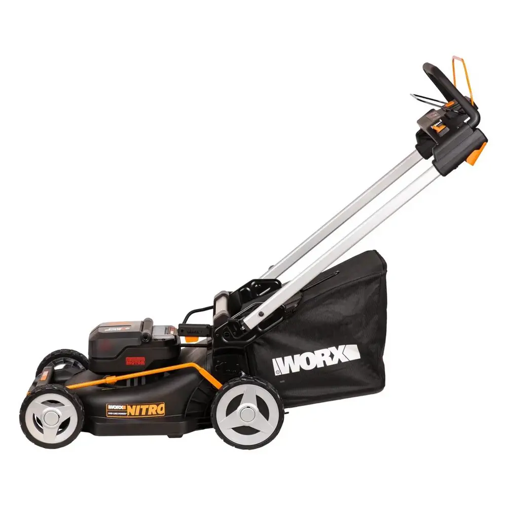 Фото Газонокосилка аккумуляторная бесщёточная самоходная Worx Wg749e 40 В 46 см 2x4 Ач АКБ и ЗУ в комплекте Фото Газонокосилка аккумуляторная бесщёточная самоходная Worx Wg749e 40 В 46 см 2x4 Ач АКБ и ЗУ в комплекте