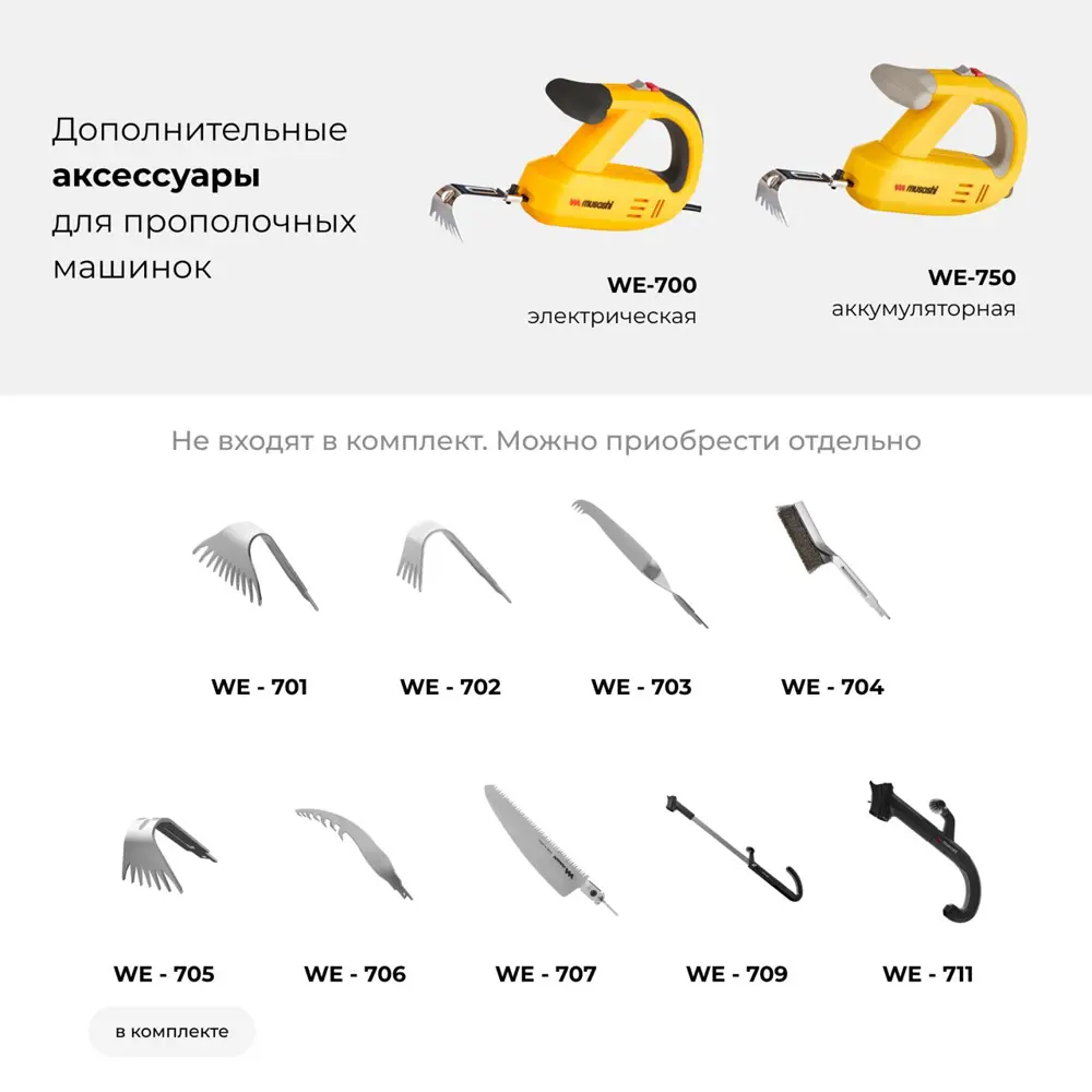 Фото 4 Прополочная машинка аккумуляторная Musashi WE-750 25 Вт