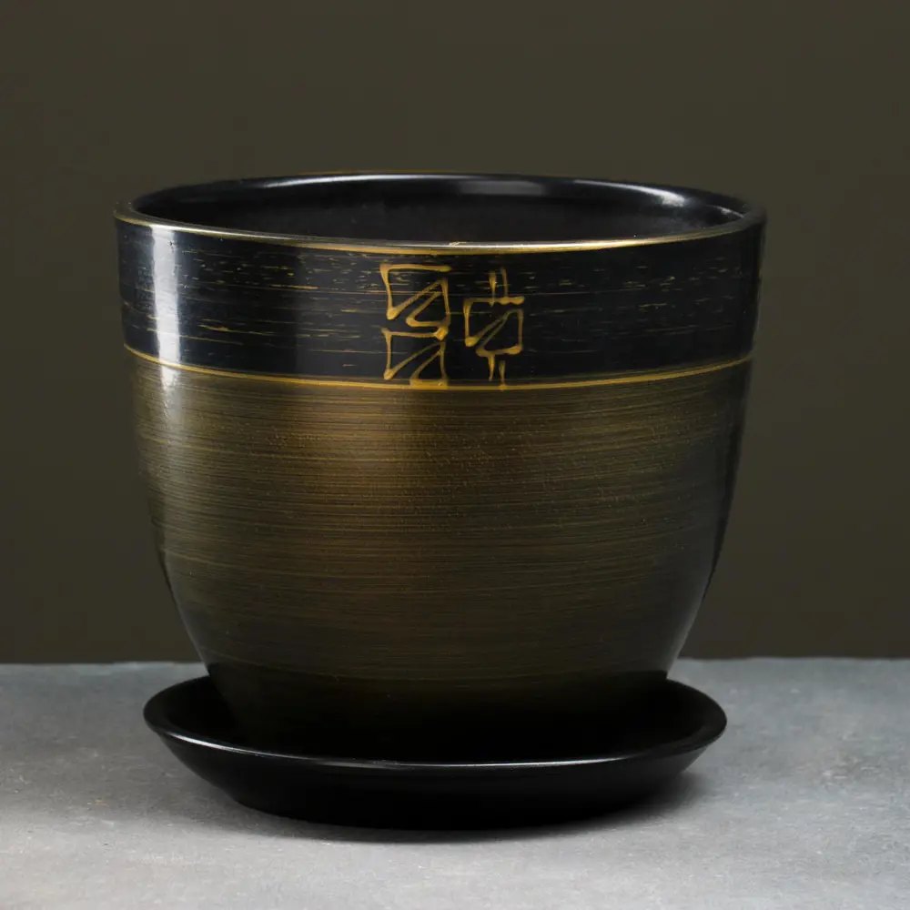 Фото 2 Горшок цветочный Мираж коричнев 5 л Фото 2 Горшок цветочный Мираж коричнев 5 л