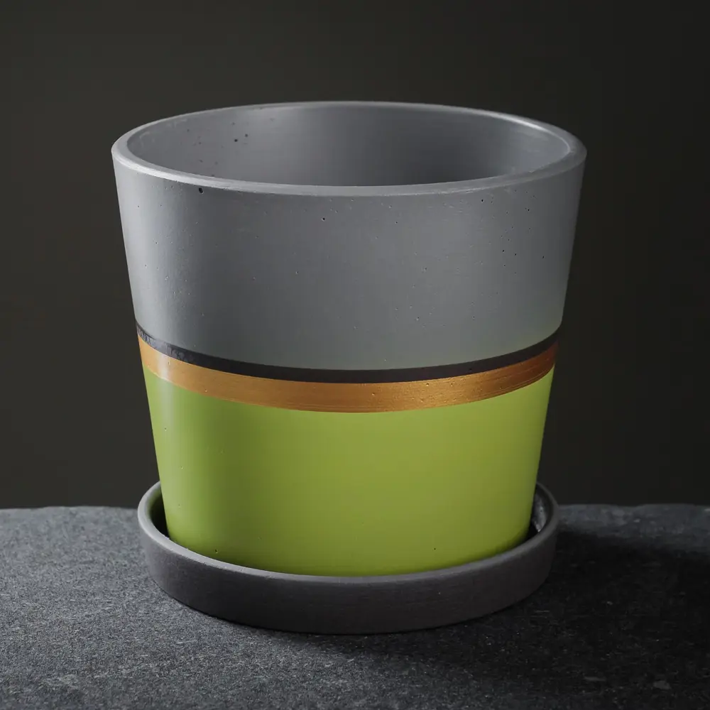 Фото 3 Горшок цветочный Лувр зеленый конус №2. 1.3л