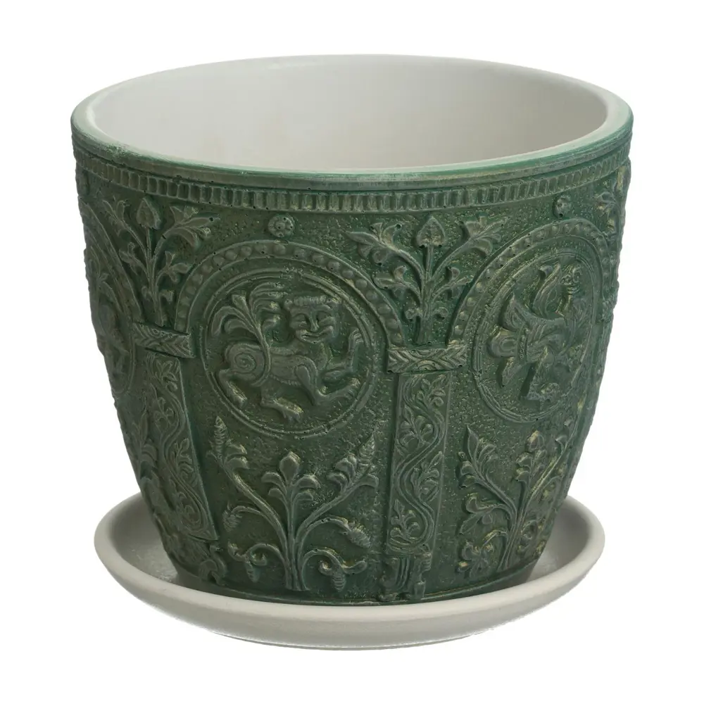 Фото Горшок цветочный Былина зеленый бутон №3. 2.15л