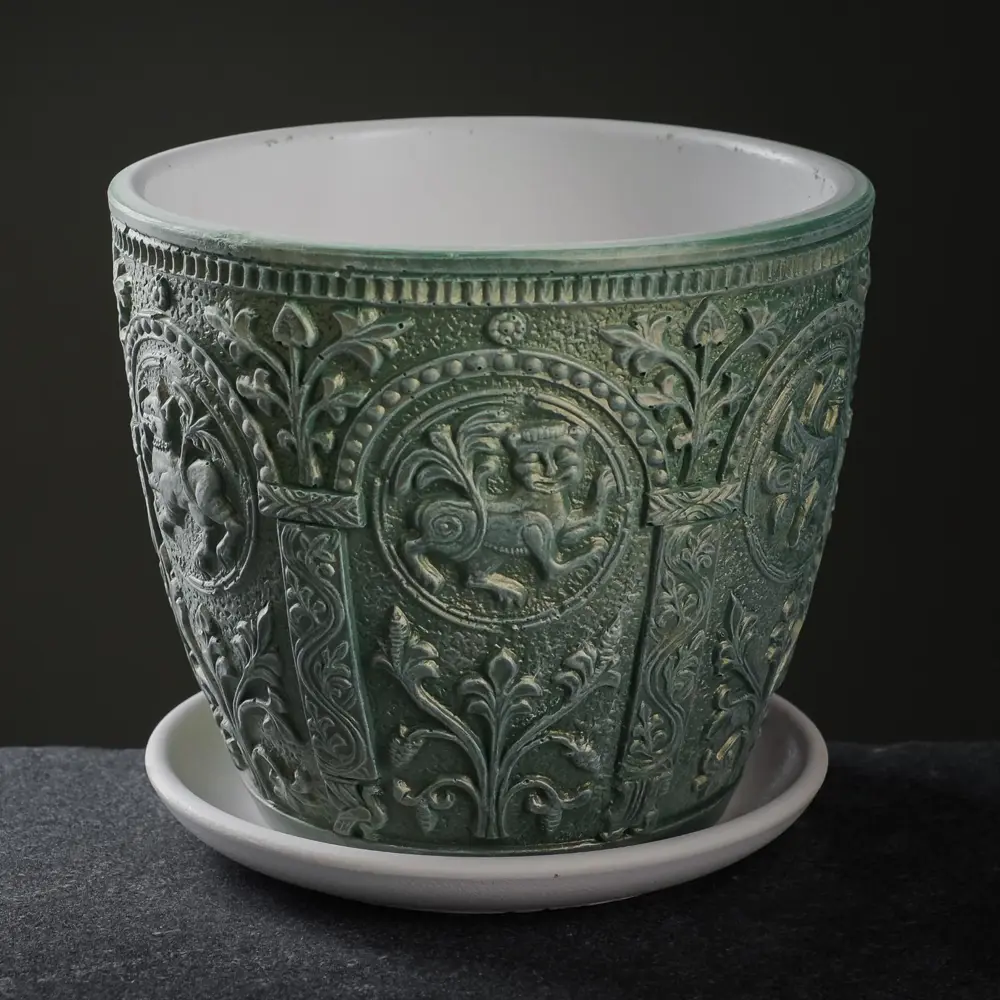 Фото 3 Горшок цветочный Былина зеленый бутон №3. 2.15л