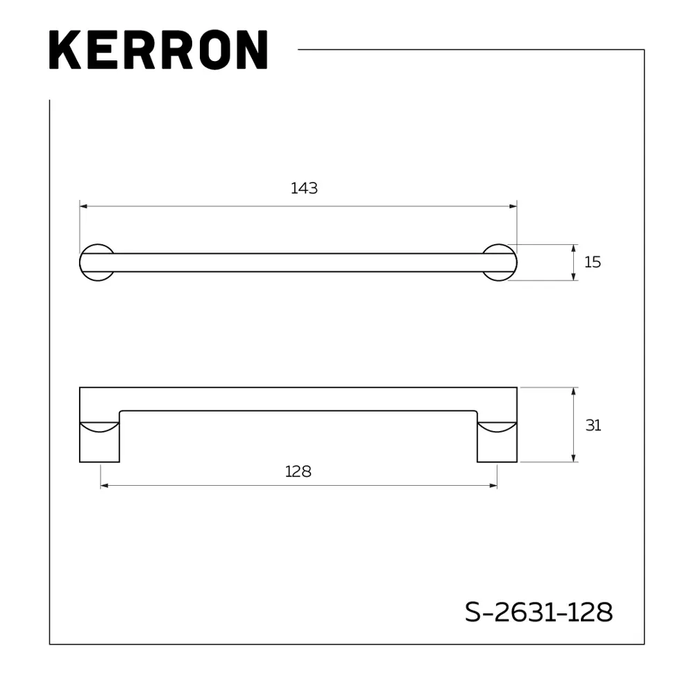 Фото Мебельная ручка-скоба Kerron 128 мм черный хром S-2631-128 BN Фото Мебельная ручка-скоба Kerron 128 мм черный хром S-2631-128 BN