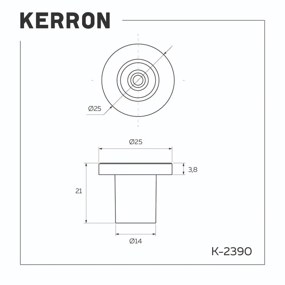 Фото Мебельная ручка-кнопка Kerron K-2390 BSG матовое золото Фото Мебельная ручка-кнопка Kerron K-2390 BSG матовое золото