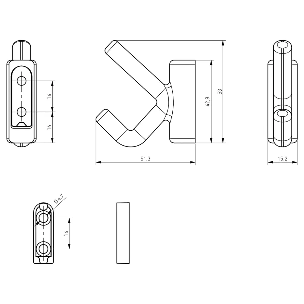 Фото 2 Крючок Gtv 1.52x5.13x5.3 см 2 рожка цвет матовое золото Фото 2 Крючок Gtv 1.52x5.13x5.3 см 2 рожка цвет матовое золото