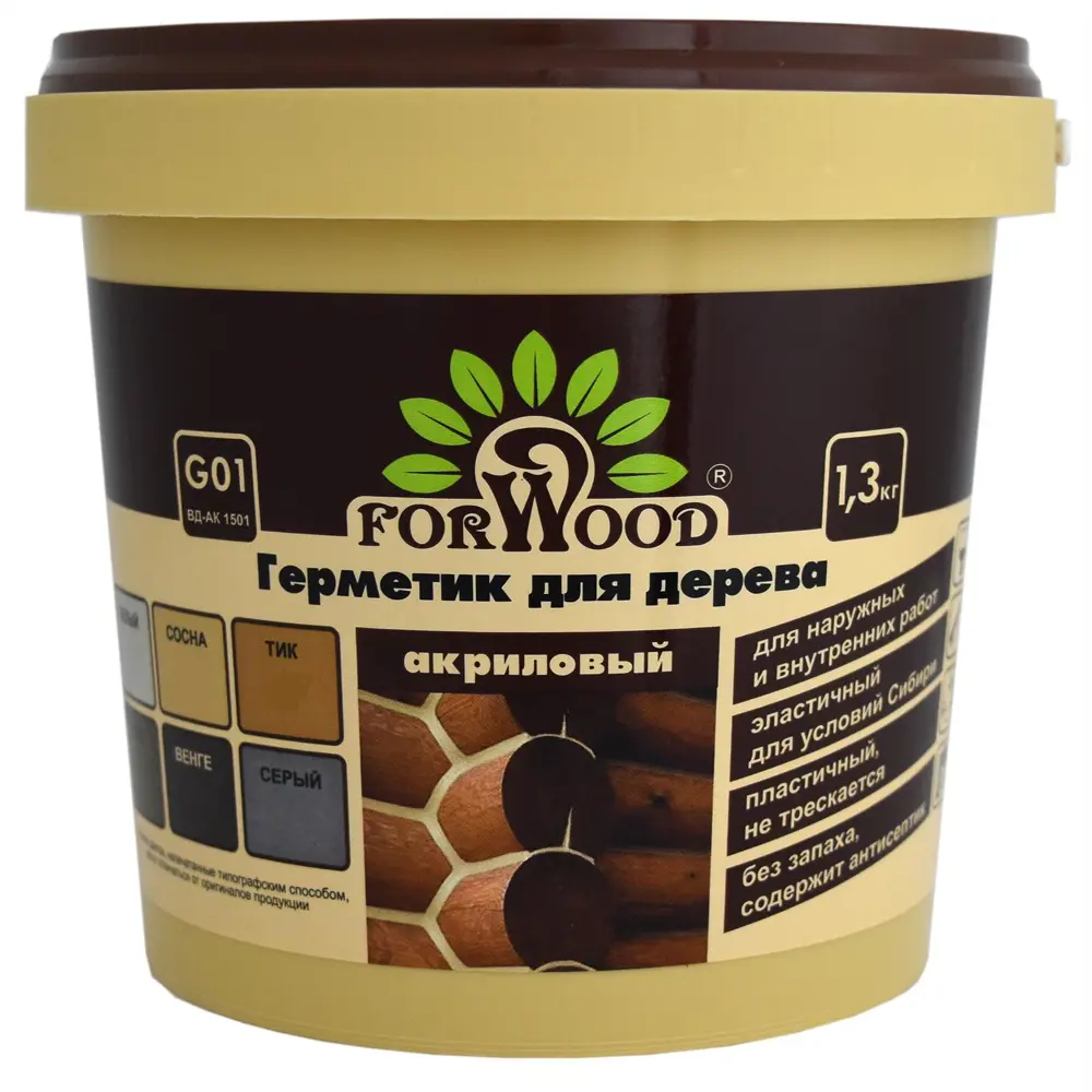Фото Герметик для дерева Forwood 4607017516836 цвет белый 1.3 кг