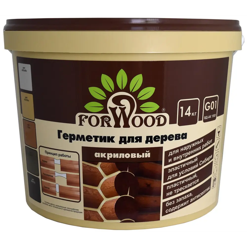 Фото Герметик для дерева Forwood 4607017516805 цвет венге 14 кг Фото Герметик для дерева Forwood 4607017516805 цвет венге 14 кг