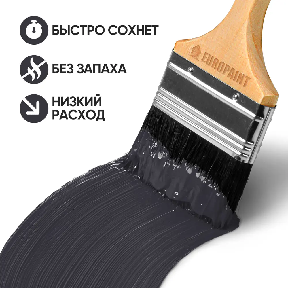 Фото 2 Краска фасадная EUROPAINT В_ЛМ_1111_ГР14 10 л цвет графит