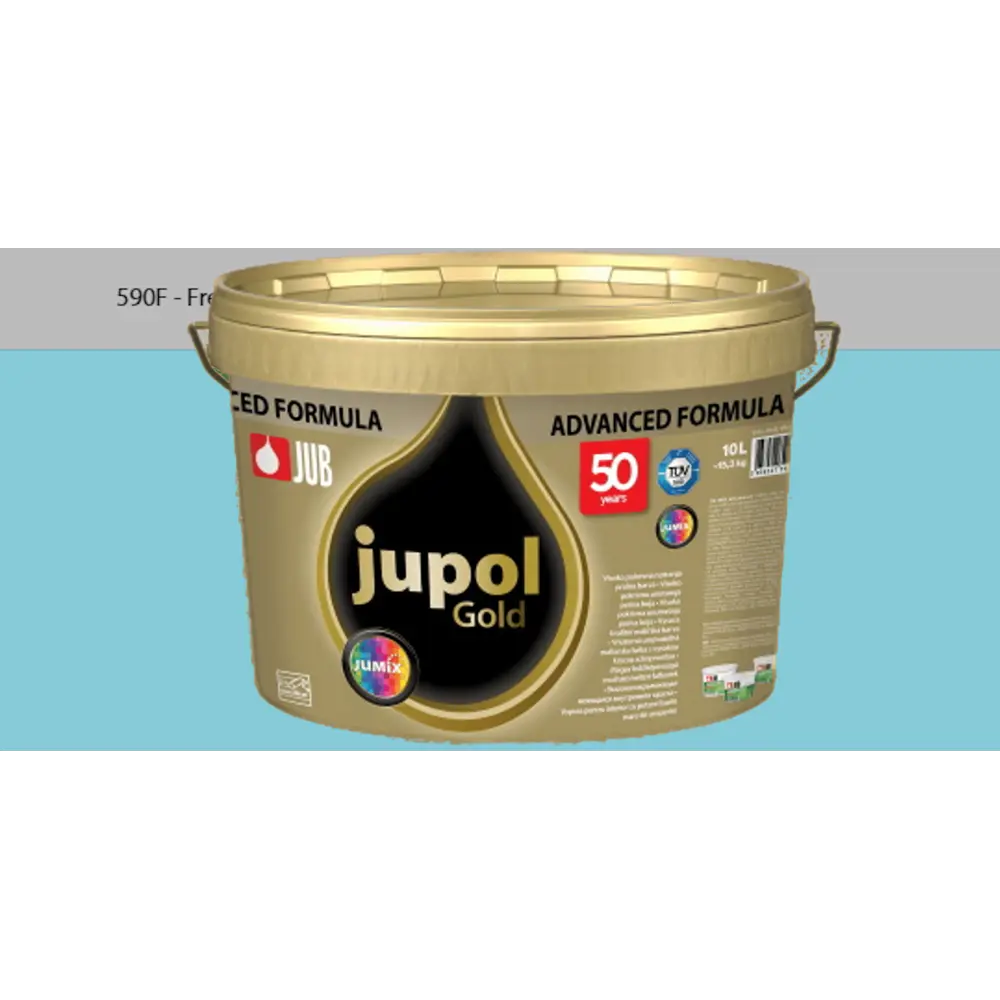 Фото Краска для стен и потолков высокоукрывистая моющаяся Jub Jupol Gold 1009806 цвет 590f бирюзовый 2 л Фото Краска для стен и потолков высокоукрывистая моющаяся Jub Jupol Gold 1009806 цвет 590f бирюзовый 2 л